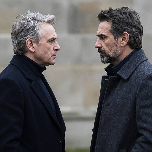 Intense Profile Portrait of Two Men