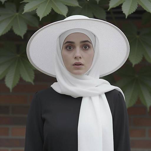 Elegant Woman in Nature with Hat