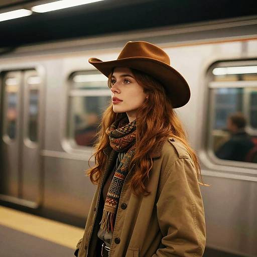 Golden Hour Subway Station Portrait