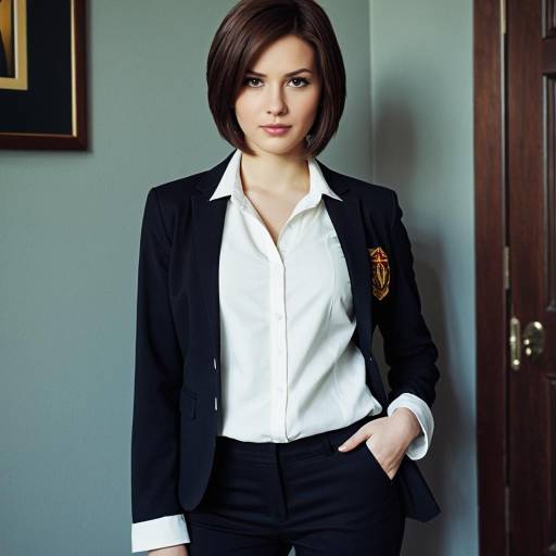 Woman in Blazer and White Blouse