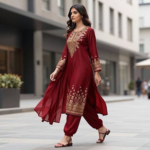 Stylish Kameez Shalwar in Urban Setting