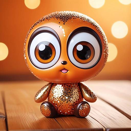 Cute Toy with Big Glossy Eyes and Sparkling Surface
