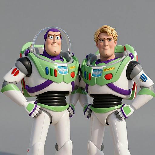 Photorealistic Buzz Lightyear Cosplay Duo