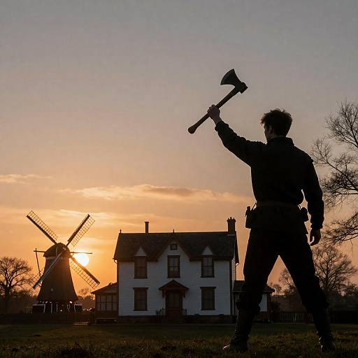 Victorian Scene with Determined Silhouette