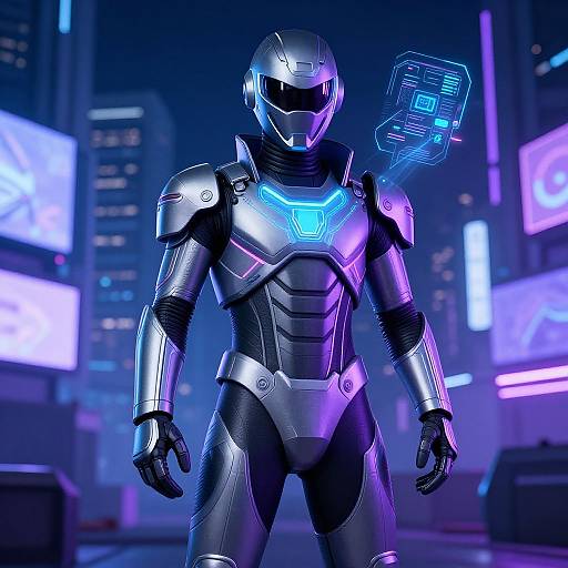 Futuristic Flippy Costume in Cyberpunk City