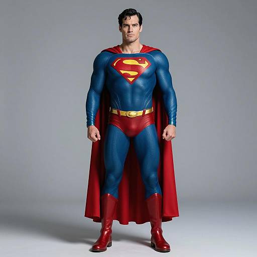 Full Body Portrait of Superman in Costume