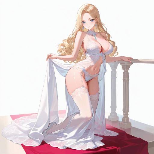 Elegant Tall Woman in Intricate Lingerie Elegant Tall Woman in Intricate Lingerie