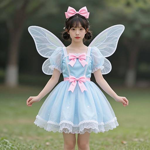 Blue Fairy Costume with Wings