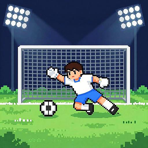 Dynamic Pixel Art Soccer Save