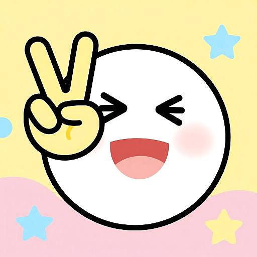 Cheerful Peace Sign Cartoon Meme