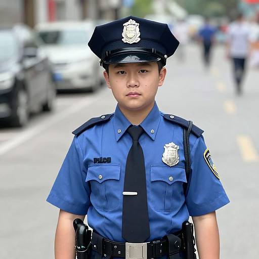 Boy in Police Officer Costume