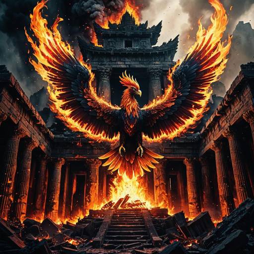 Inferno Phoenix Rising from Ruins