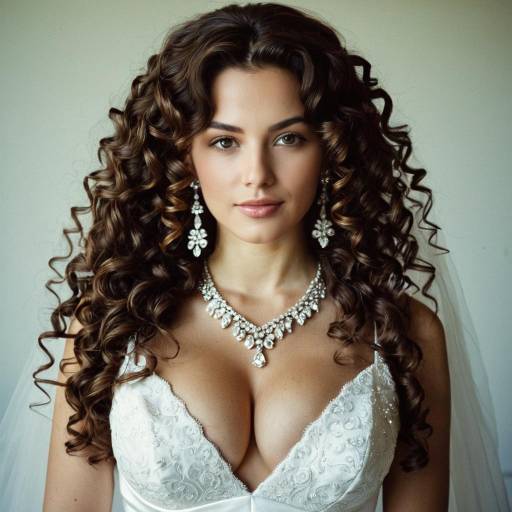 Elegant Long Curly Wedding Hairstyle