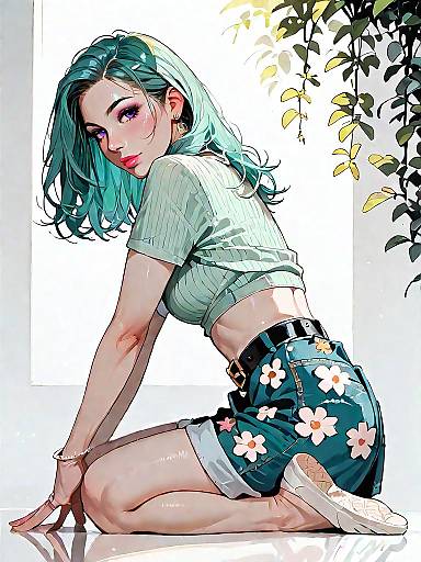 Casual Chic Woman with Floral Shorts