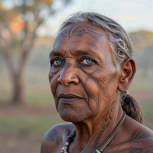Photorealistic Portrait of Elderly Aboriginal Woman