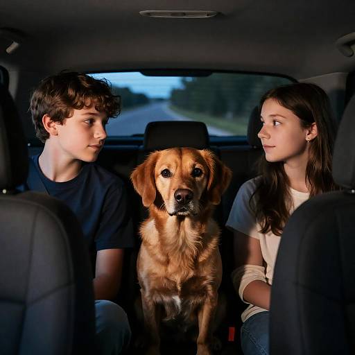 Night Car Adventure with a Dog