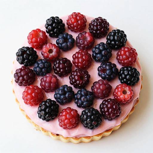 Close-Up of Berry-Topped Pink Dessert