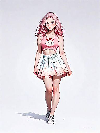 Pale Pink Gingham Two-Piece Outfit