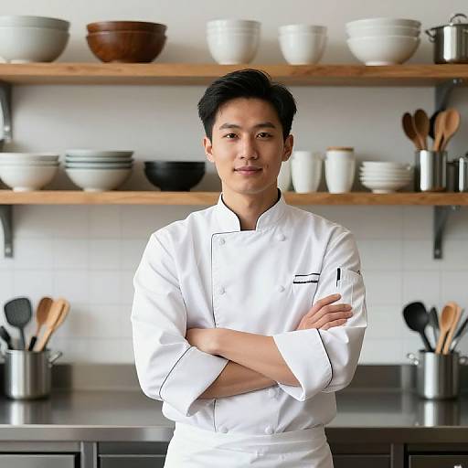 Confident Chef in Organized Kitchen