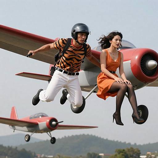 Dynamic Action Scene with Vintage Flair