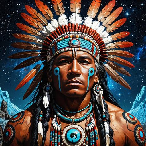 Native American Shaman in Cosmic Setting