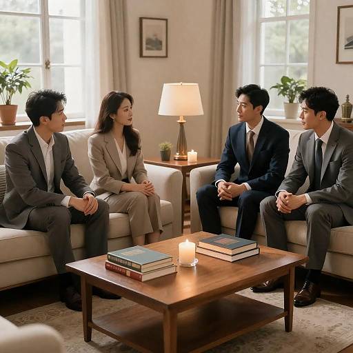 Cozy Business Meeting in Living Room