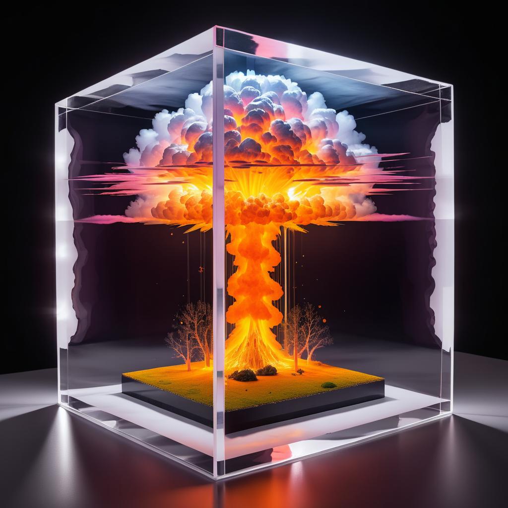 Nuclear Explosion Encased in Acrylic Cube