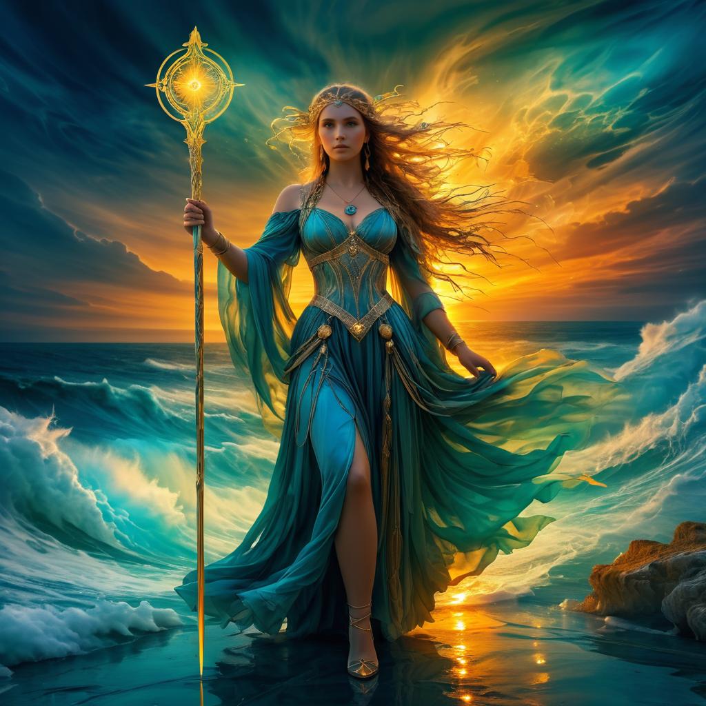 Luminous Hekate Amidst Tempestuous Seas