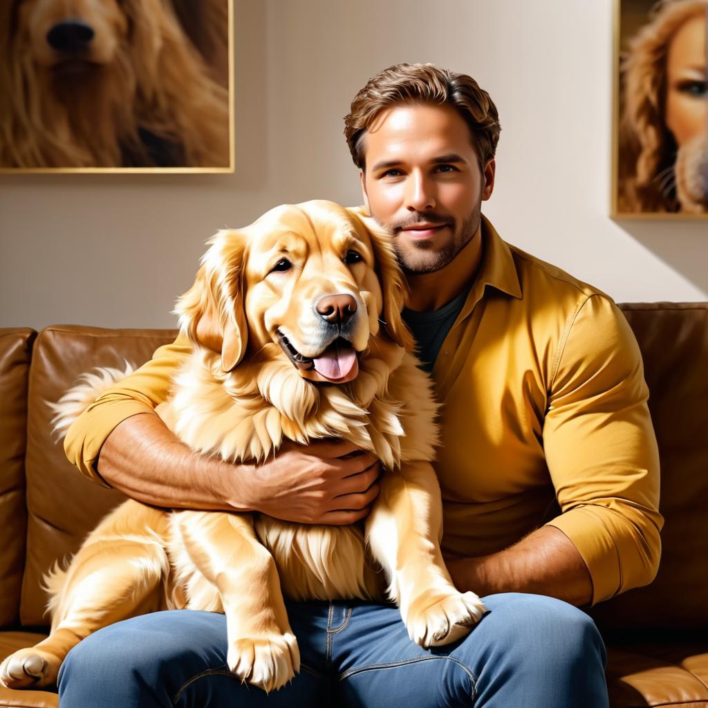 Heartwarming Moment: Man with Dogs