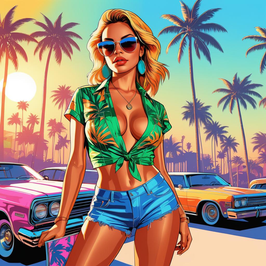 GTA Style Artwork with a Tropical Vibe