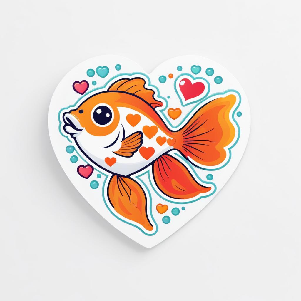 Charming I Love Goldfish Sticker Design