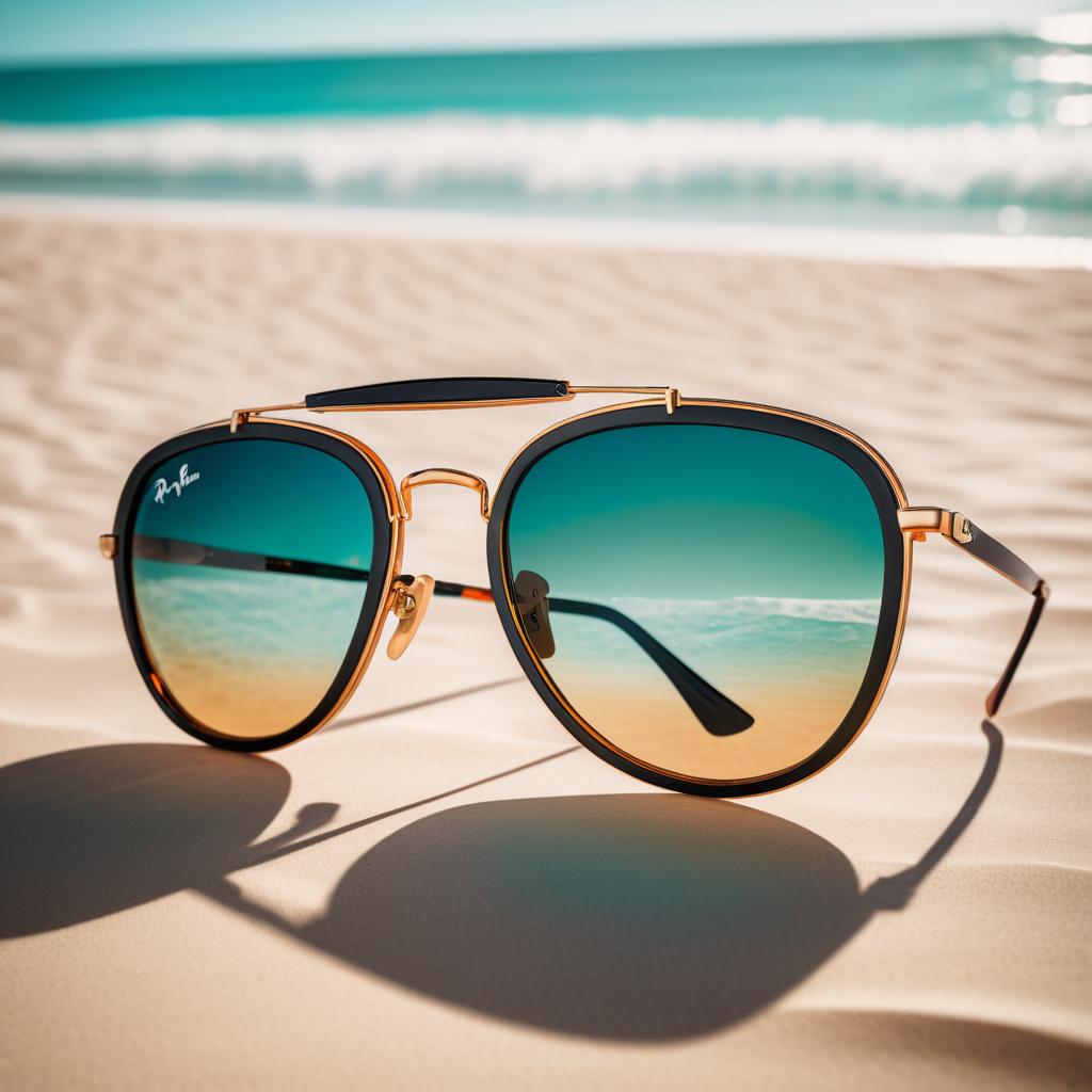 Chic Retro Ray-Ban Sunglasses at the Beach