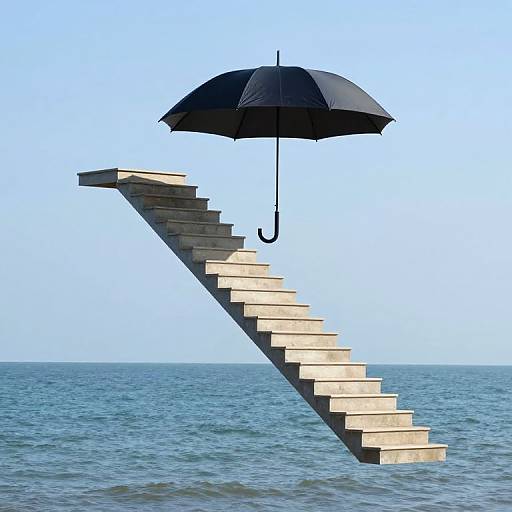 Surreal Ocean Staircase to Sky