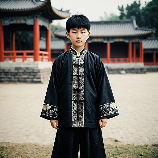 Boy in Traditional Chinese Outfit