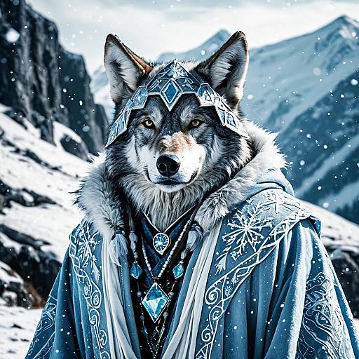Wolf-Eared Ice Mage in Frost-Themed Robes