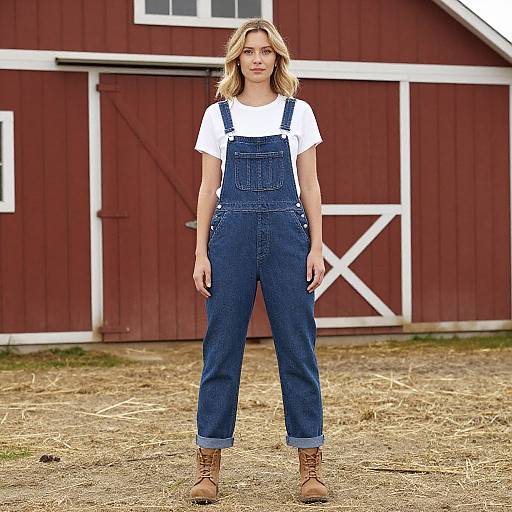 Woman in Overalls Sustainable Fashion