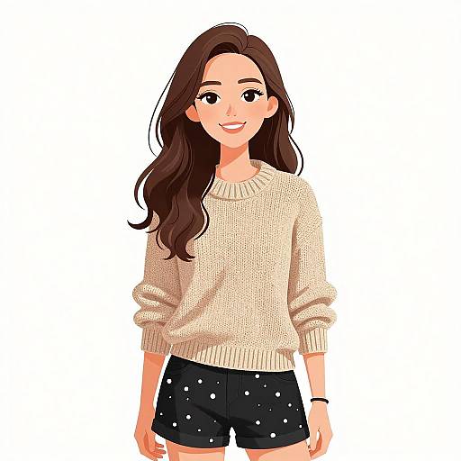 Smiling Woman in Casual Knitwear