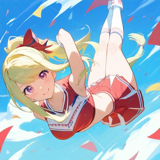Dynamic Cheerleader Scene with Winry Rockbell