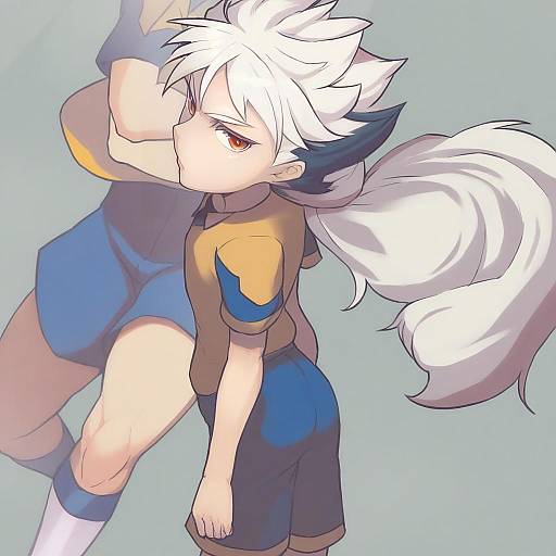 Illustration of Hakuryuu (inazuma eleven), inazuma eleven (series) in the style of Taketora suzume