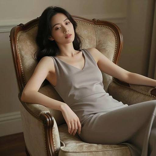 Elegant Portrait of a Woman Relaxing