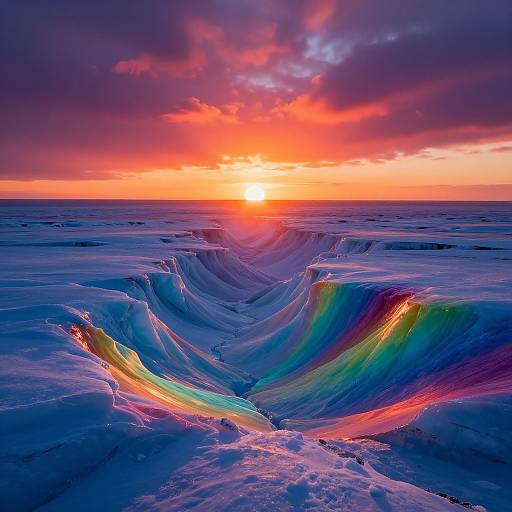 Breathtaking Alien Sunset Over Icesheets