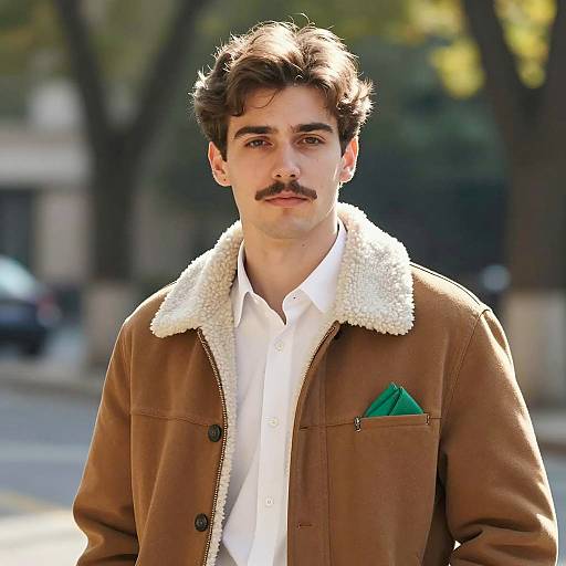 Stylish Young Man in Outdoor Portrait