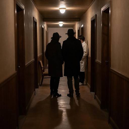 Dimly Lit Vintage Wooden Hallway Photograph