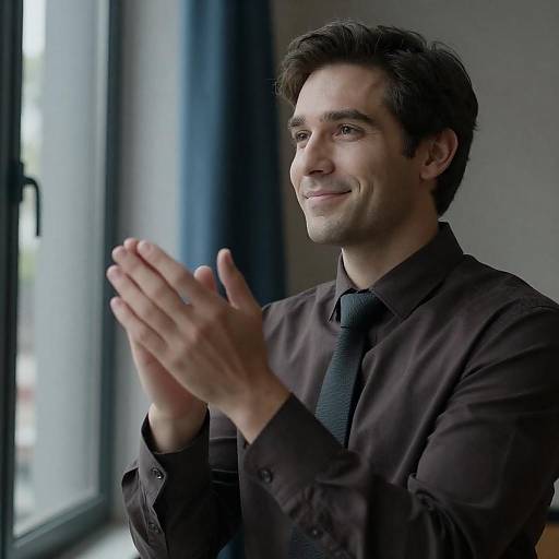 Man Appreciating Life by the Window