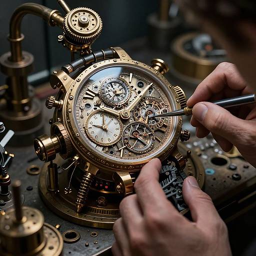 Steampunk Techno Watchmaker at Work