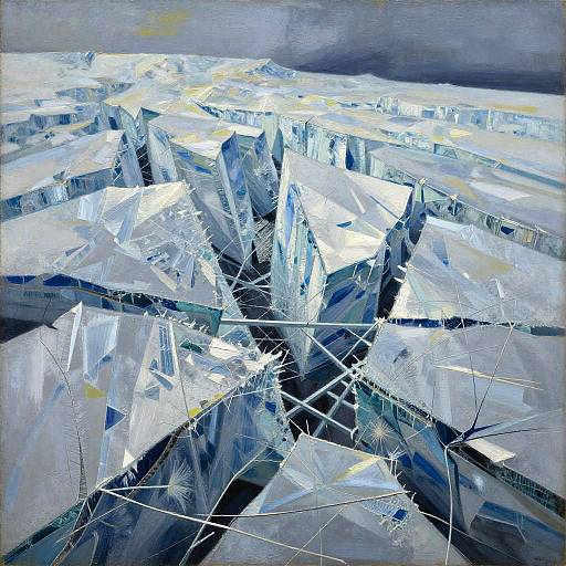 Expressionist Fractured Glacier Painting
