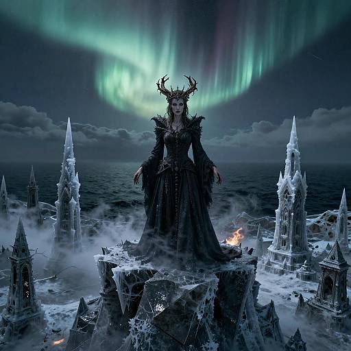 Lich Queen in a Frozen Necropolis