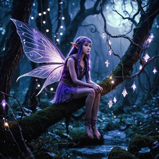 Violet Elf Fairy in Enchanted Swampland
