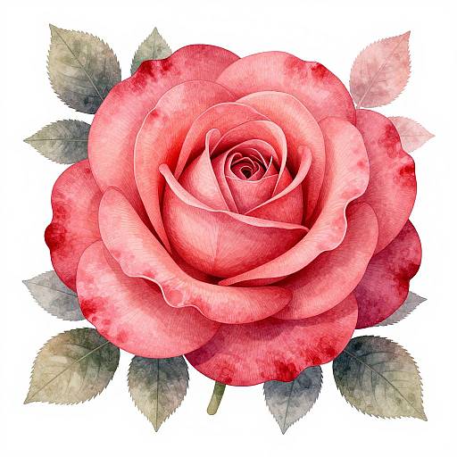 Delicate Rose Botanical Illustration