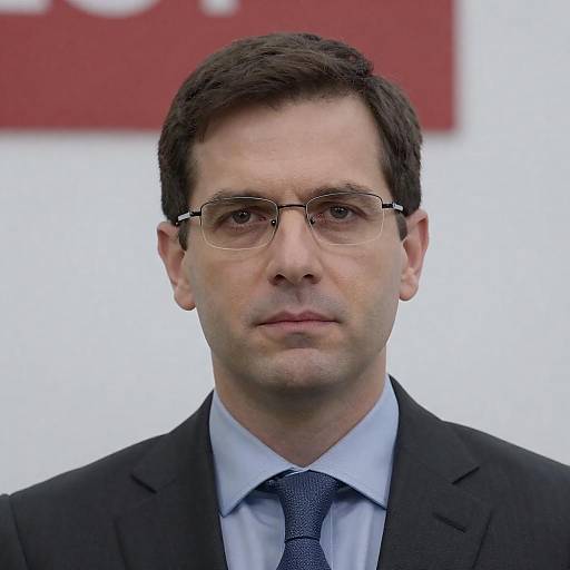 Serious Man in Suit with Blurred Background